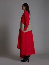 Load image into Gallery viewer, Red &amp; Beige Band Dress DRESSES Mati   
