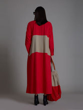 Load image into Gallery viewer, Red &amp; Beige Band Dress DRESSES Mati   
