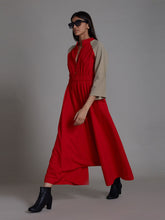Load image into Gallery viewer, Red &amp; Beige Sphara Jumpsuit JUMPSUITS Mati   
