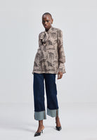 Relaxed Fit Front Tie Animal Top TOPS Reistor