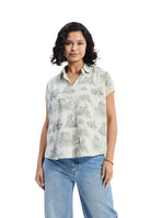 Relaxed Fit Button Down Animal Print Shirt TOPS Reistor