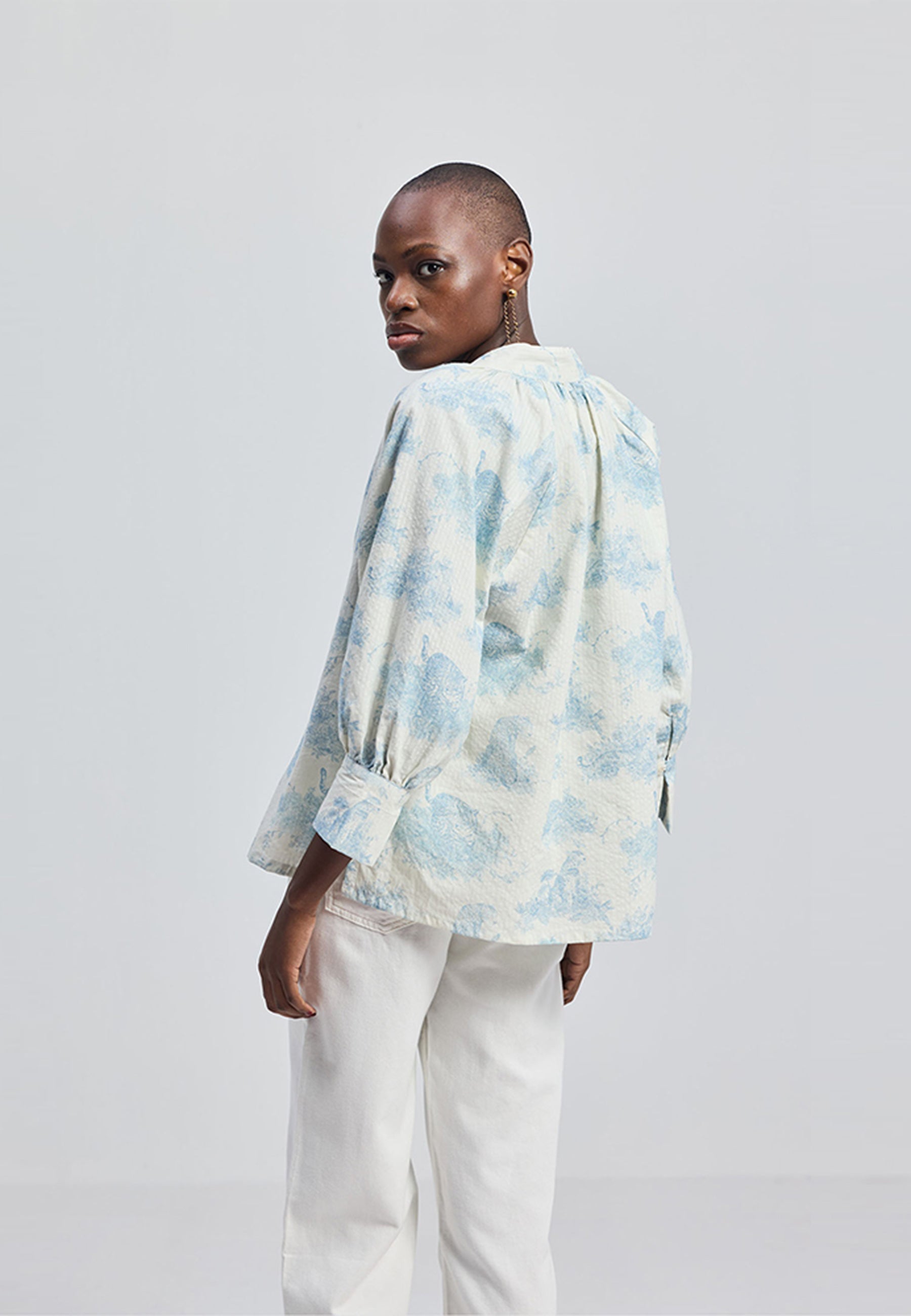 Relaxed Fit Drawstring Shirt TOPS Reistor