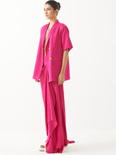 Load image into Gallery viewer, Rani Pink Blazer &amp; Draped Skirt Set SETS IKKIVI   
