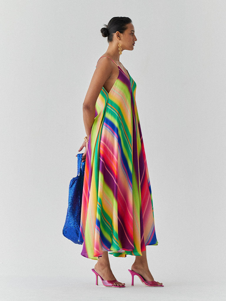 Rainbow Strappy Dress DRESSES IKKIVI   