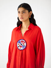 Load image into Gallery viewer, Zulu Red Linen Shirt &amp; Shorts SETS IKKIVI   
