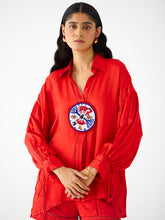 Load image into Gallery viewer, Zulu Red Linen Shirt &amp; Shorts SETS IKKIVI   
