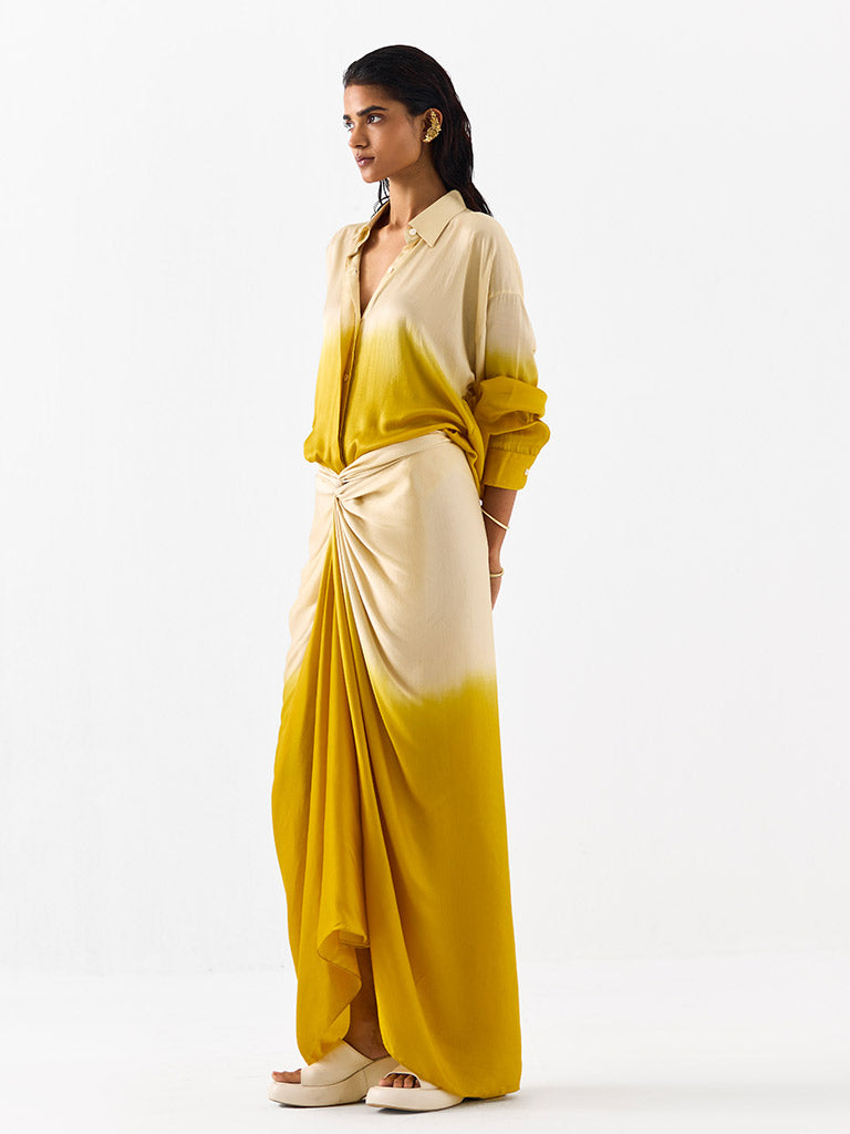 Dawn Draped Shirt Dress DRESSES IKKIVI