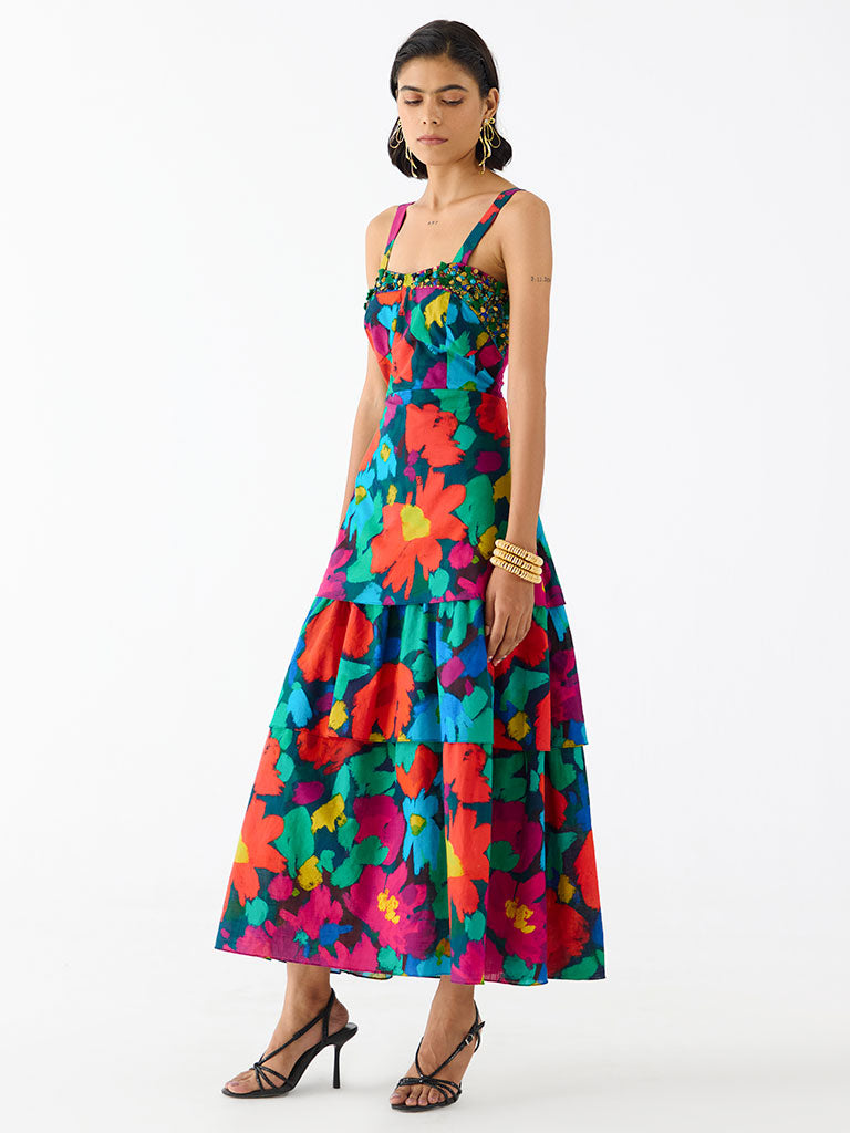 Anima Bustier Tiered Dress DRESSES IKKIVI   