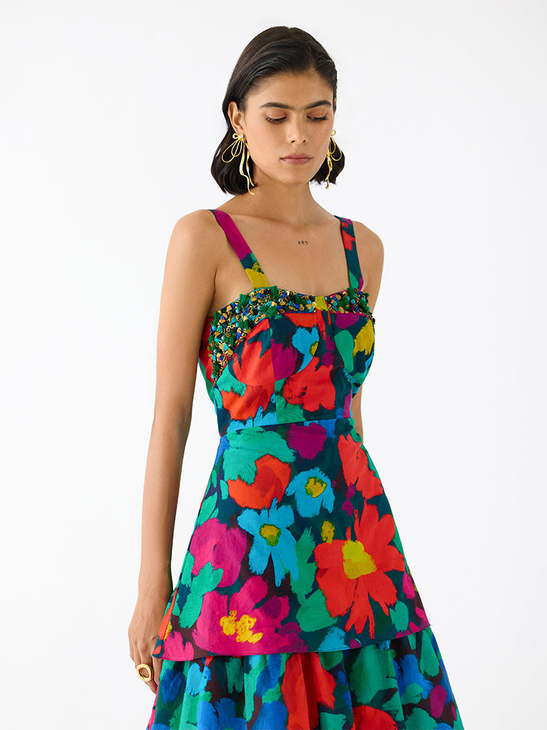 Anima Bustier Tiered Dress DRESSES IKKIVI   