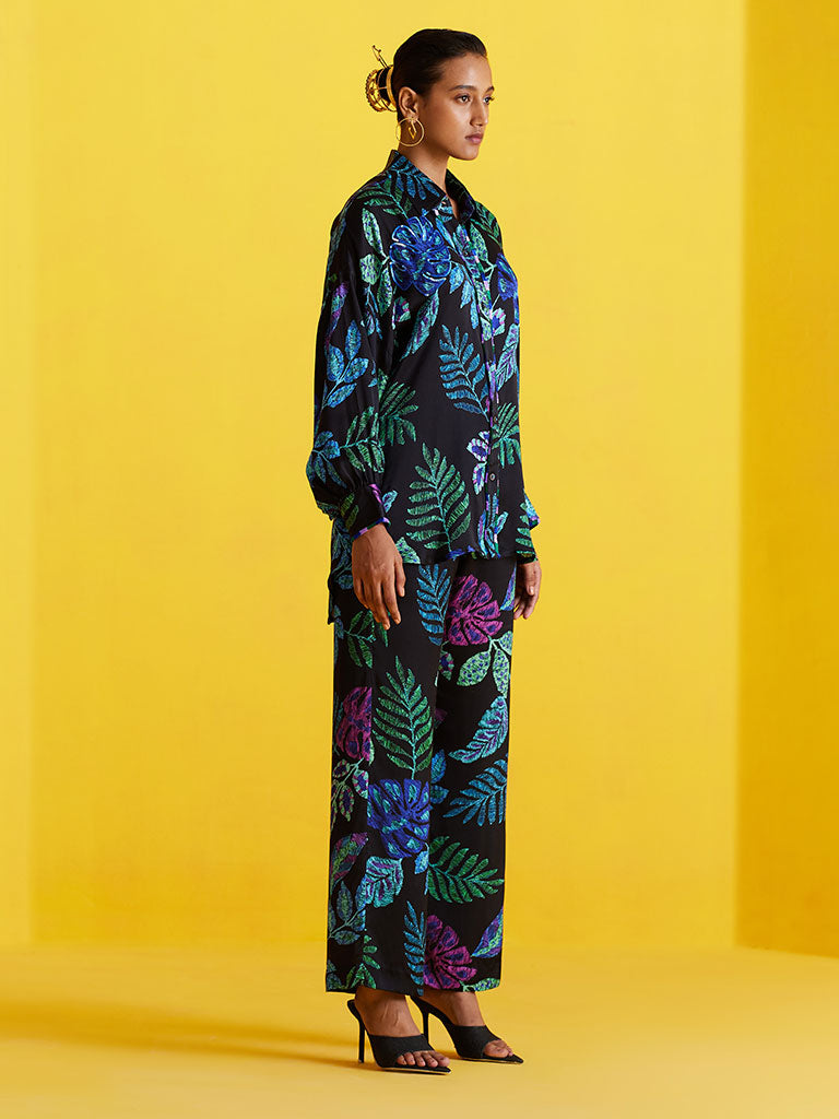 Black Jungle Shirt & Pants Set SETS IKKIVI   