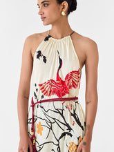 Load image into Gallery viewer, Red Crane Halter Dress DRESSES IKKIVI

