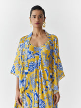 Load image into Gallery viewer, Yellow Pineapple Organza Draw String Cape JACKETS IKKIVI   
