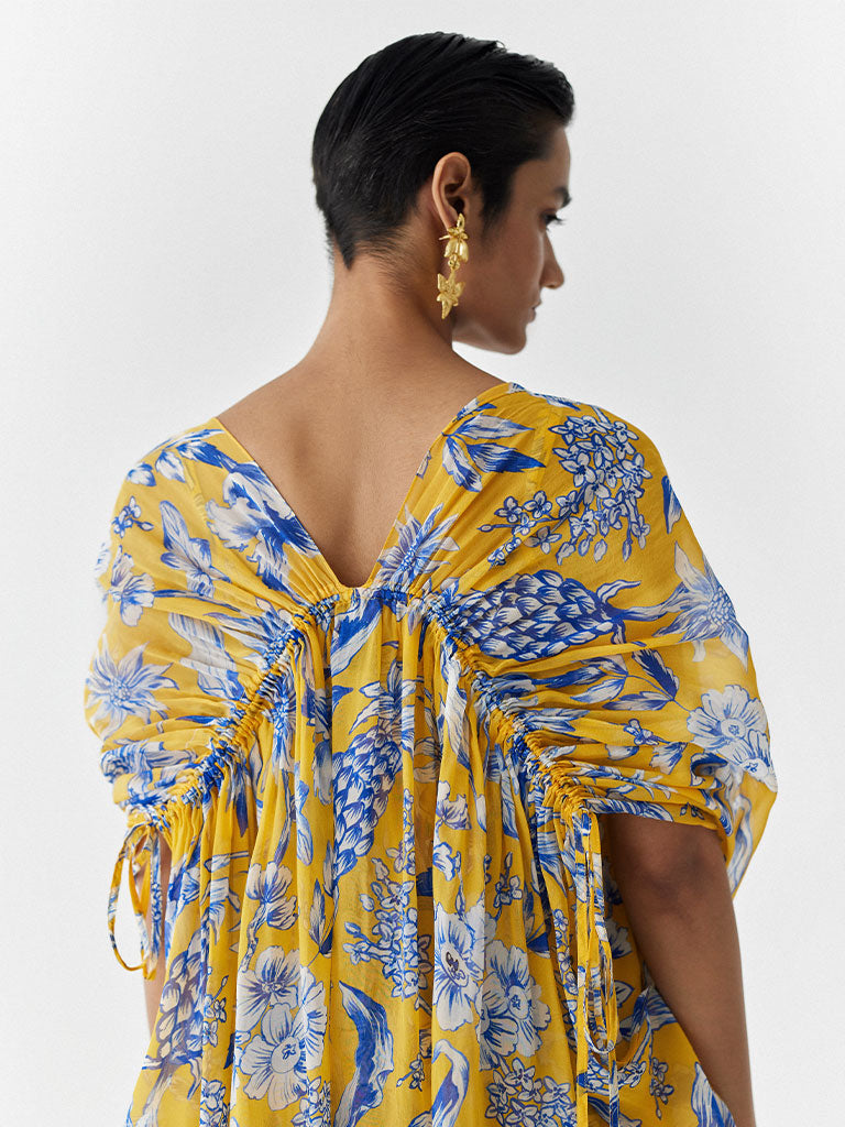 Yellow Pineapple Jumpsuit & Cape Set SETS IKKIVI   