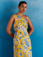 Load image into Gallery viewer, Yellow Pineapple One Shoulder Dress DRESSES IKKIVI   
