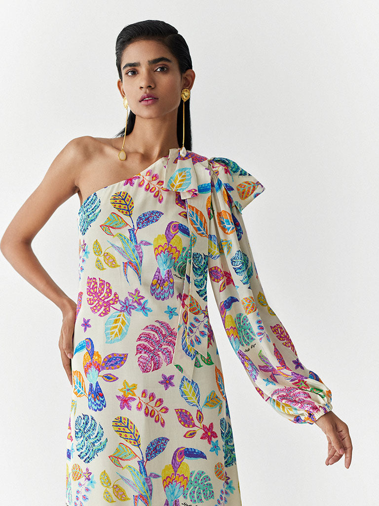 Amazon One Shoulder Dress DRESSES IKKIVI   