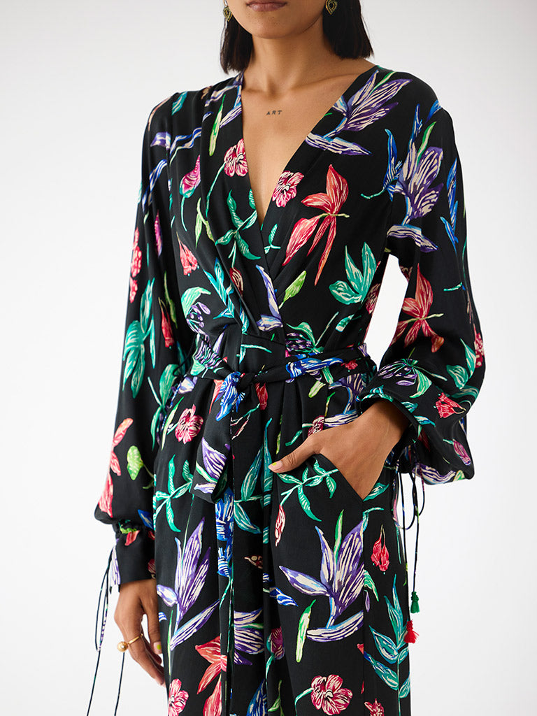 Black Botanica Jumpsuit JUMPSUITS IKKIVI   