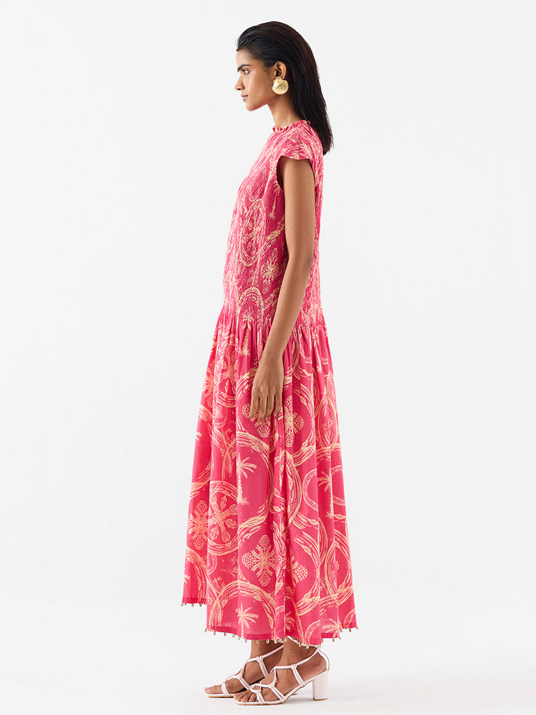 Areca Palm Ruching Dress DRESSES IKKIVI