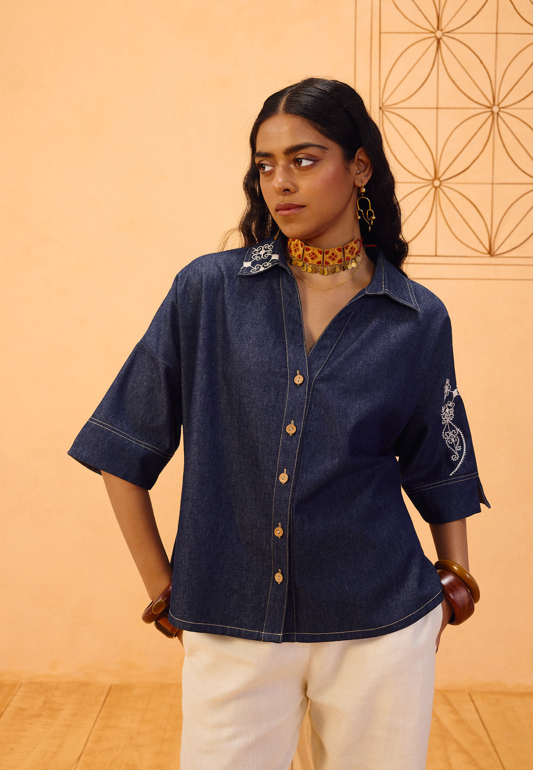 Rooted Sustainable Denim Shirt TOPS SUI