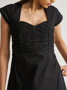 Ruched Dress with Front Slit DRESSES Reistor   