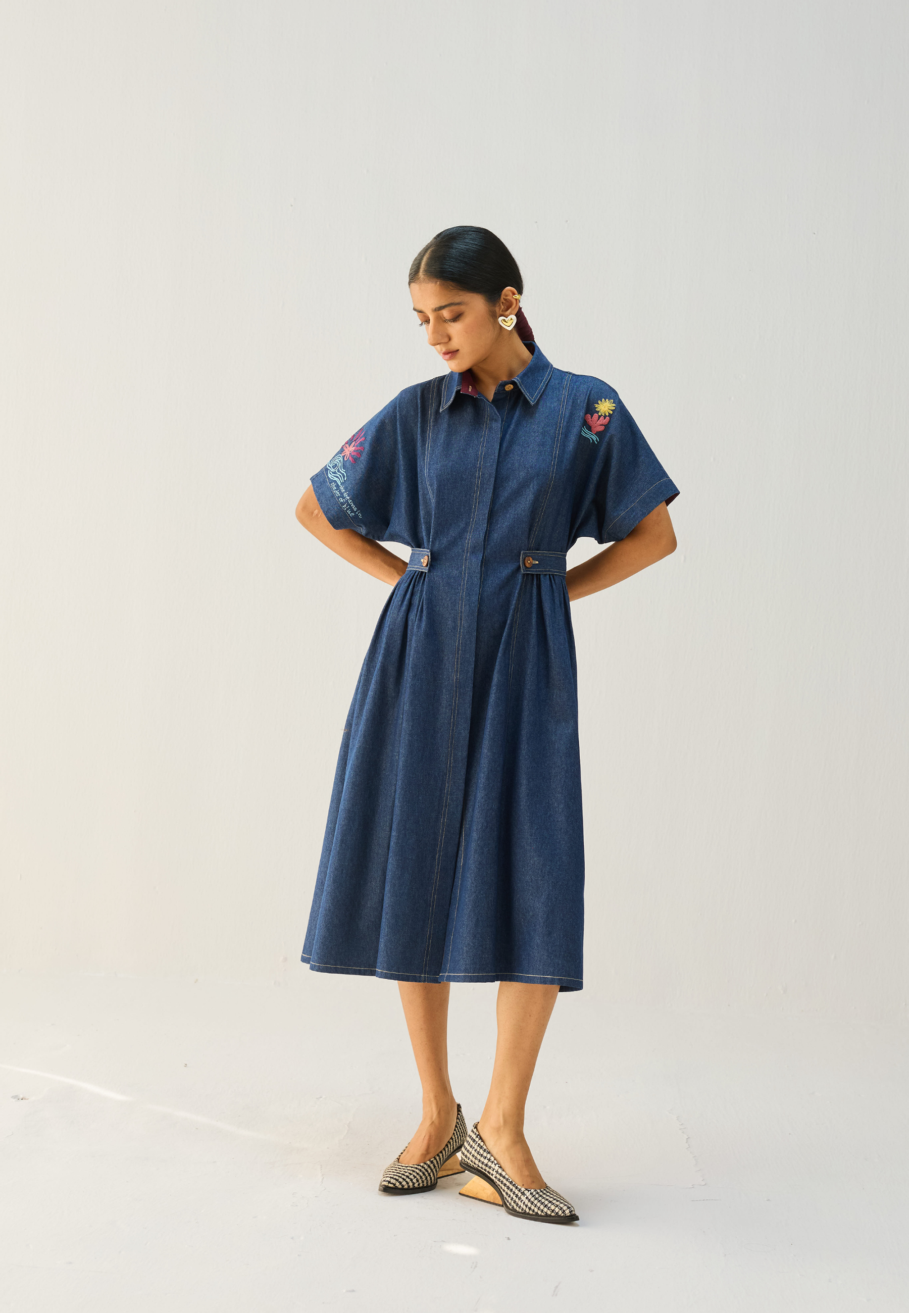 denim blue color dress Acid Denim Undo Me Dress