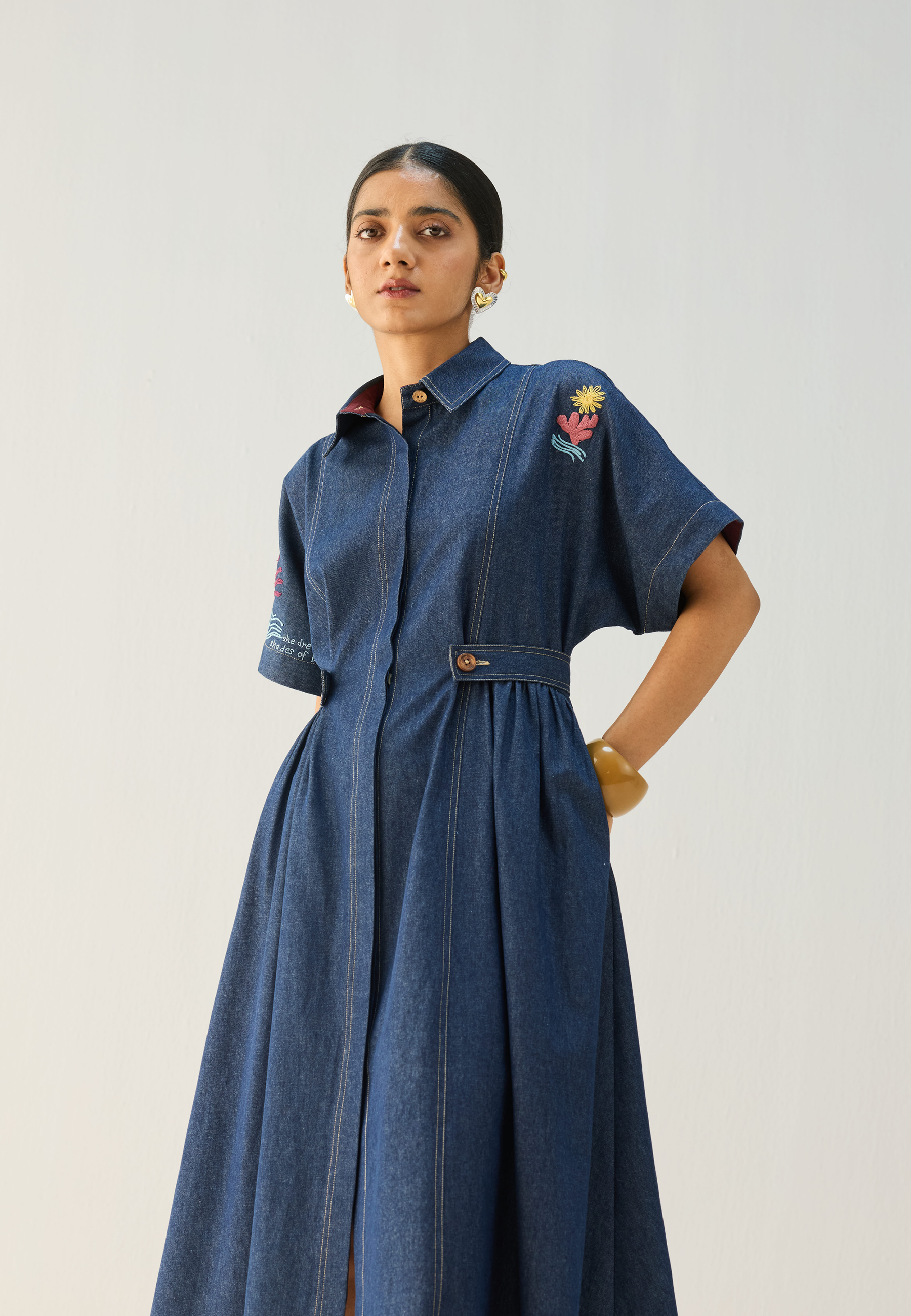 Shades Of Blue Denim Dress DRESSES SUI