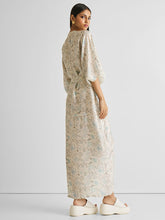 Load image into Gallery viewer, Silky Blue Floral Kaftan Dress DRESSES Reistor   
