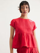 Slow Living Linen Peplum Top TOPS SUI