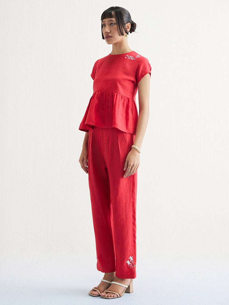 Slow Living Linen Peplum Top TOPS SUI
