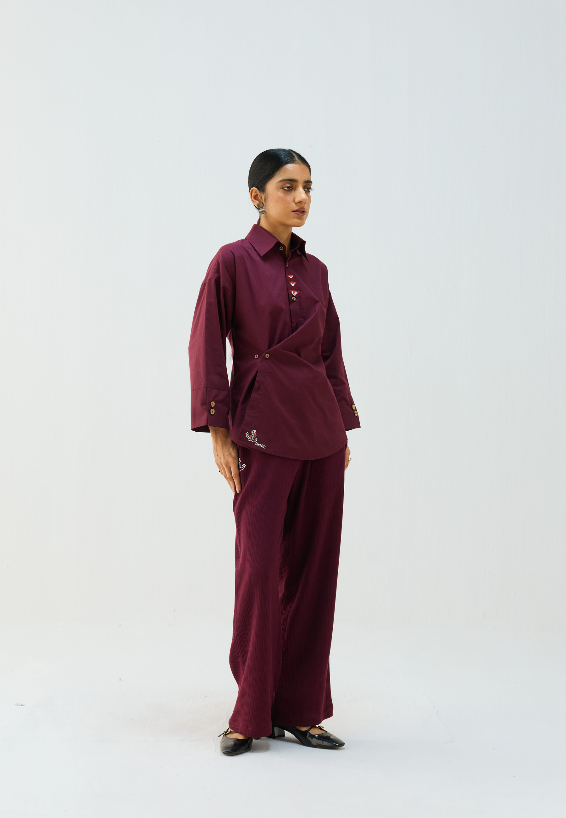 Stillness Organic Cotton Wrap Shirt TOPS SUI