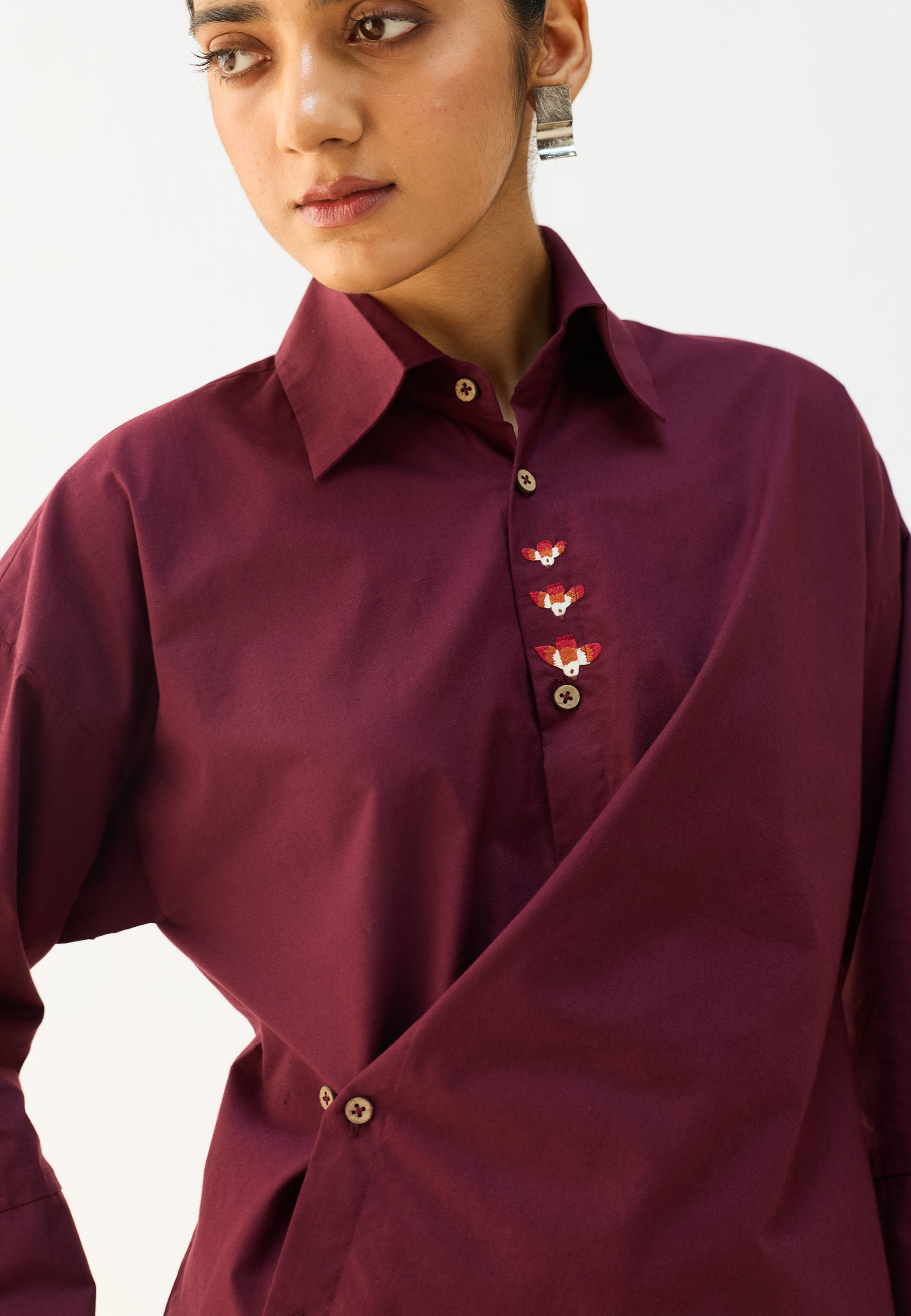 Stillness Organic Cotton Wrap Shirt TOPS SUI