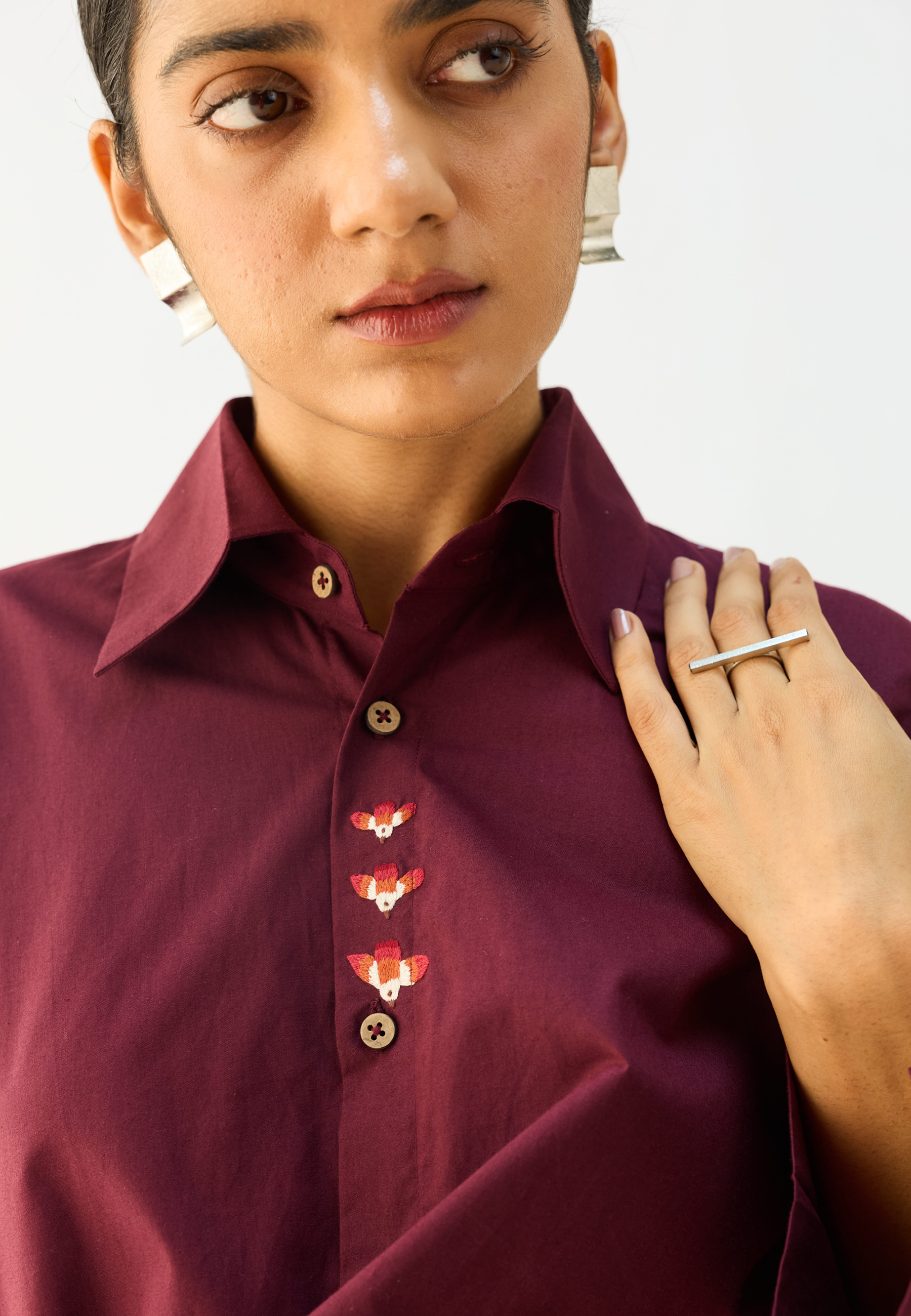 Stillness Organic Cotton Wrap Shirt TOPS SUI