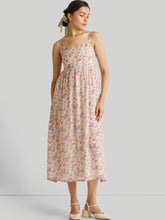 Load image into Gallery viewer, Strappy Gathered Printed Midi Dress DRESSES Reistor   
