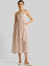 Load image into Gallery viewer, Strappy Gathered Printed Midi Dress DRESSES Reistor   
