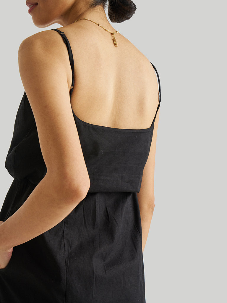 Strappy Black Maxi Dress DRESSES Reistor   