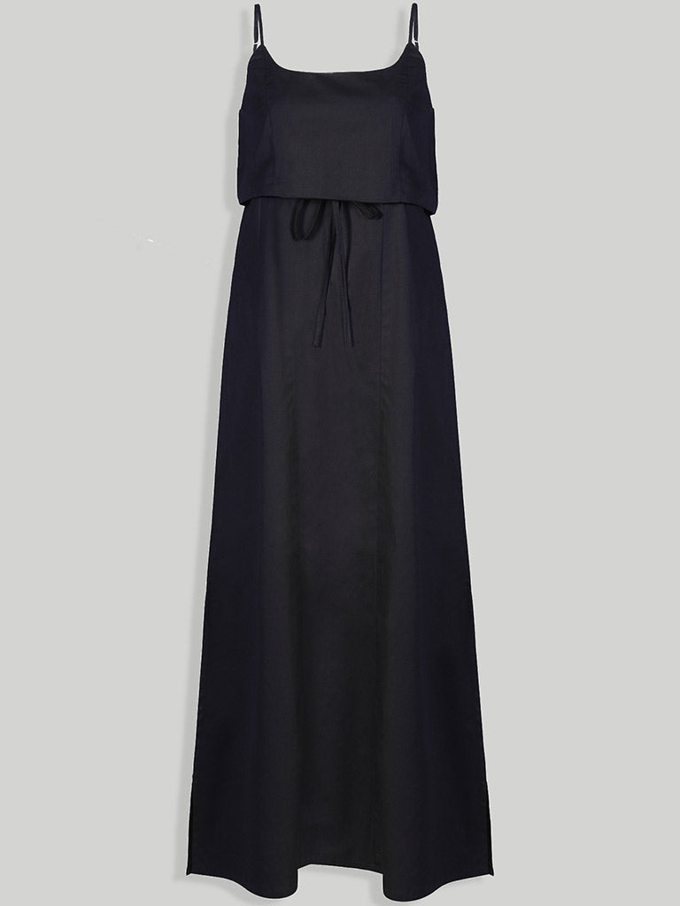Strappy Black Maxi Dress DRESSES Reistor   