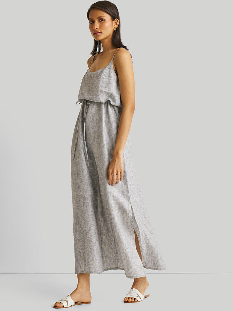 Strappy Pin Striped Maxi Dress DRESSES Reistor   