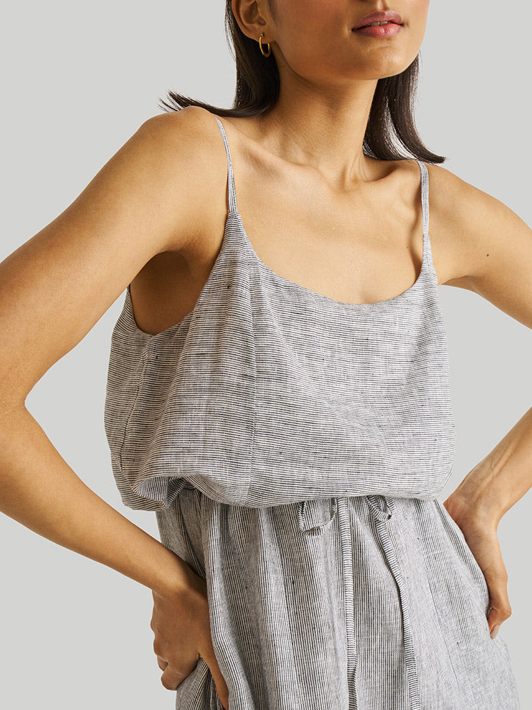 Strappy Pin Striped Maxi Dress DRESSES Reistor   