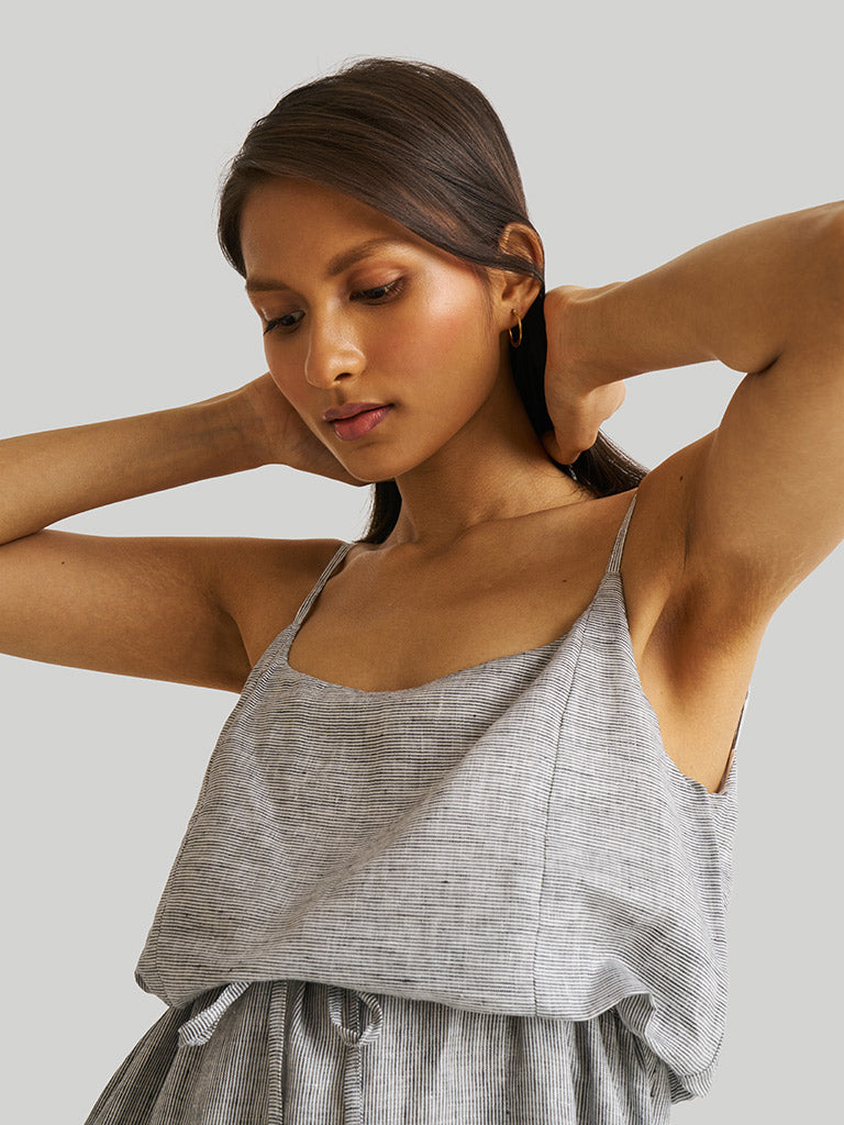 Strappy Pin Striped Maxi Dress DRESSES Reistor   