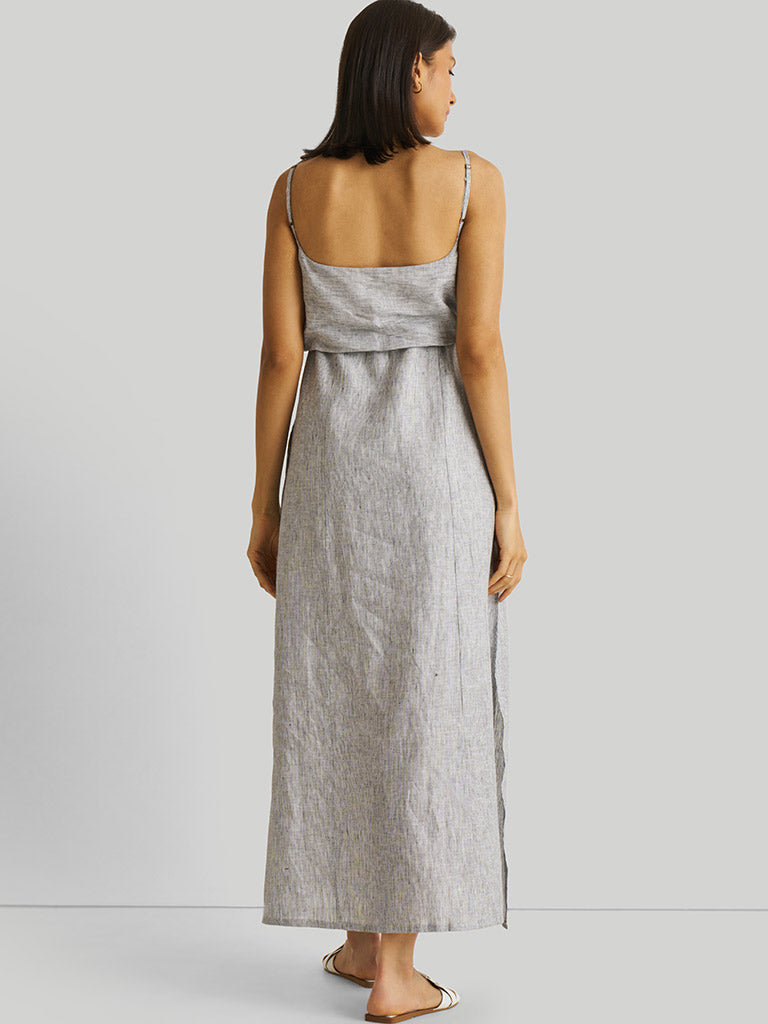 Strappy Pin Striped Maxi Dress DRESSES Reistor   