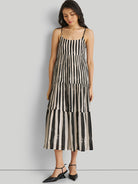 Strappy Black Tiered Maxi Dress DRESSES Reistor   