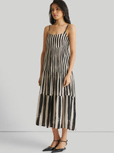 Load image into Gallery viewer, Strappy Black Tiered Maxi Dress DRESSES Reistor   
