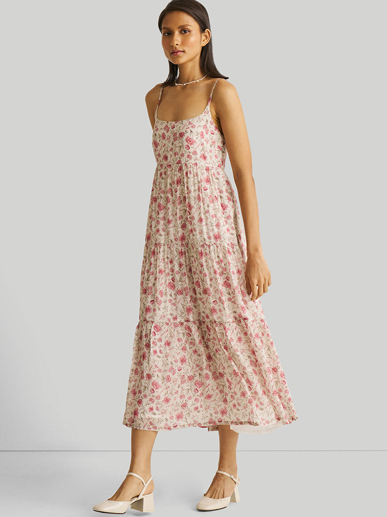 Strappy Tiered Floral Maxi Dress DRESSES Reistor   