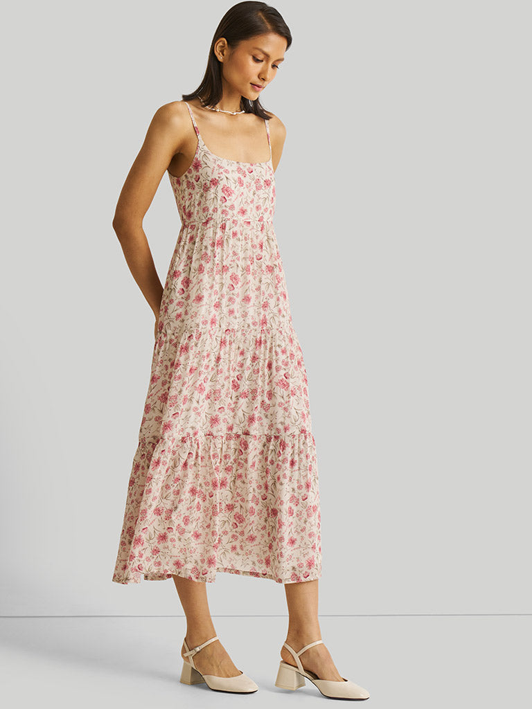Strappy Tiered Floral Maxi Dress DRESSES Reistor   