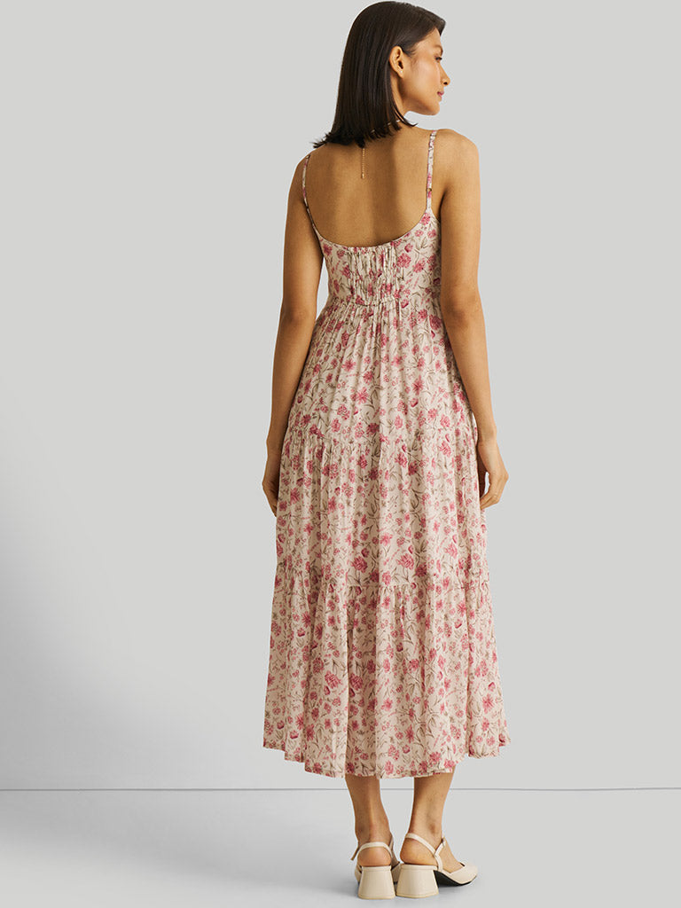 Strappy Tiered Floral Maxi Dress DRESSES Reistor   