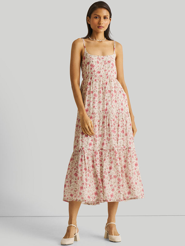 Strappy Tiered Floral Maxi Dress DRESSES Reistor   
