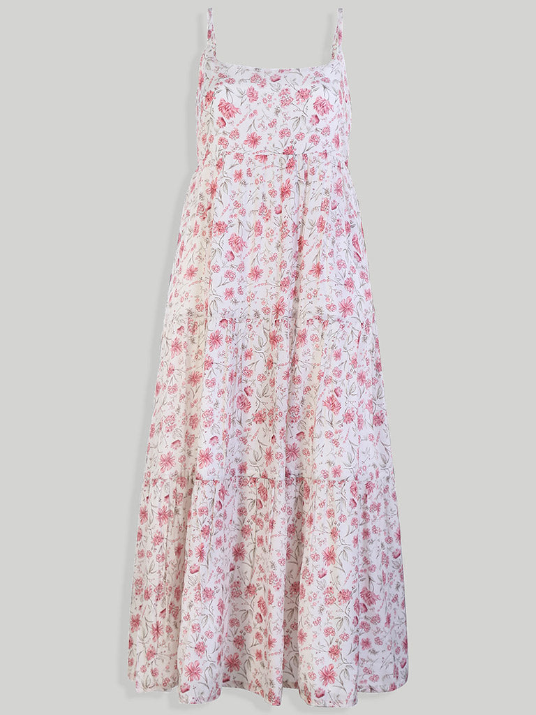 Strappy Tiered Floral Maxi Dress DRESSES Reistor   