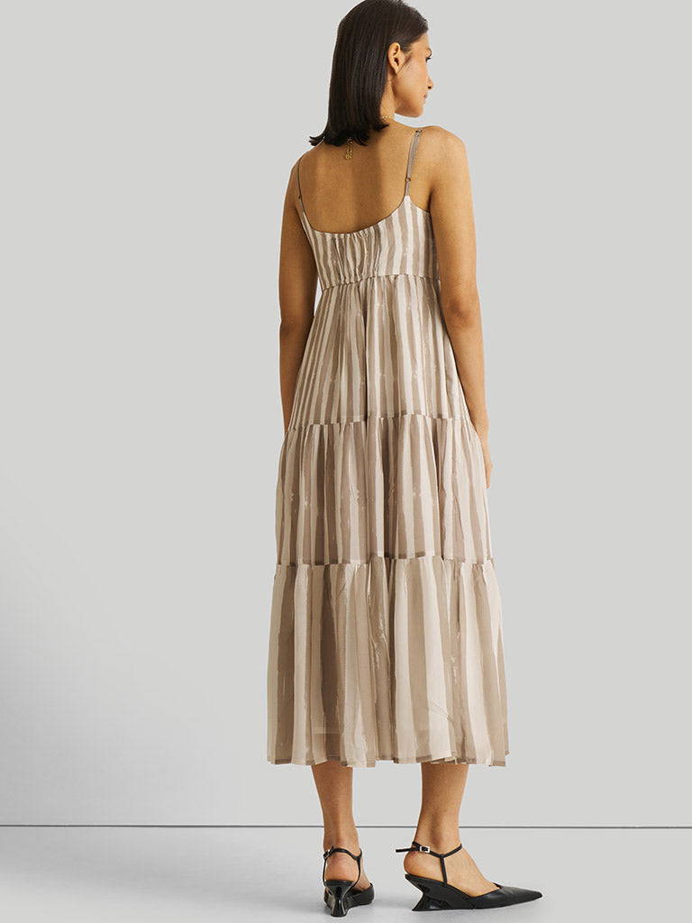 Strappy Ecru Tiered Maxi Dress DRESSES Reistor   