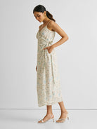 Strappy Blue Floral Wrap Dress DRESSES Reistor   