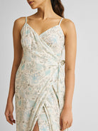 Strappy Blue Floral Wrap Dress DRESSES Reistor   