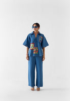 Indigo Patchwork Shirt & Pant Co-ord Set SETS IKKIVI